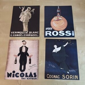 Vintage Beverage Posters - Set of 4